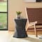 Glitzhome® 17.75" Multifunctional Twist-Style Faux Terrazzo Garden Stool